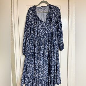 Old Navy Long Sleeve Blue Floral Dress